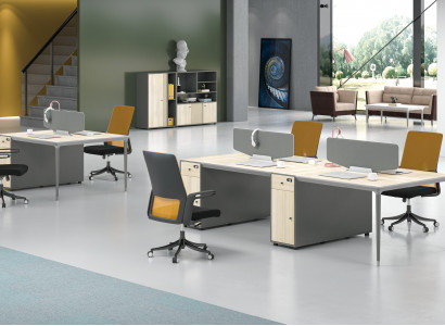 Büro Möbel Einrichtung Ausstattung Tisch Callcenter 4 Arbeitsplätze